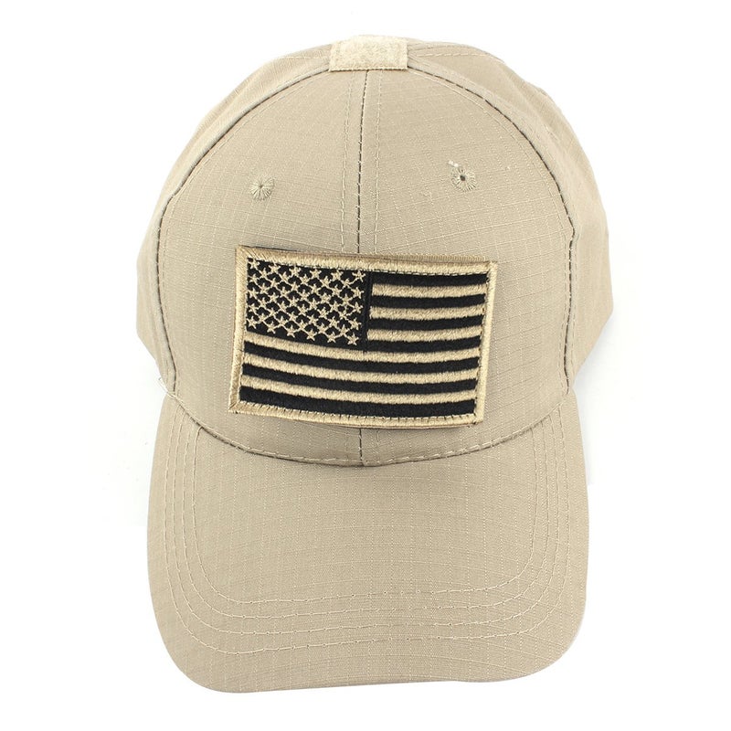 GES Tactical Hat for Men with 2 Pieces Military Patches, Adjustable Operator Hat with USA Flag/Dont Tread, American Flag Hat for Men Work, Gym, Hiking and More (Khaki Cap) - Image 5